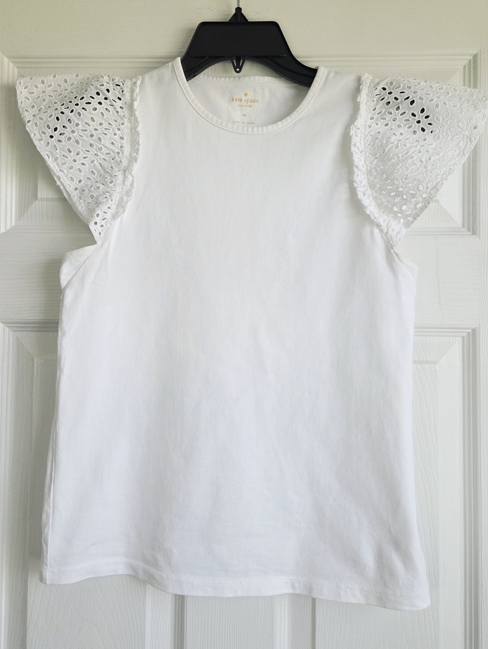 Kate Spade ✨️ Women's White Cotton Crew Neck Tee Size XS